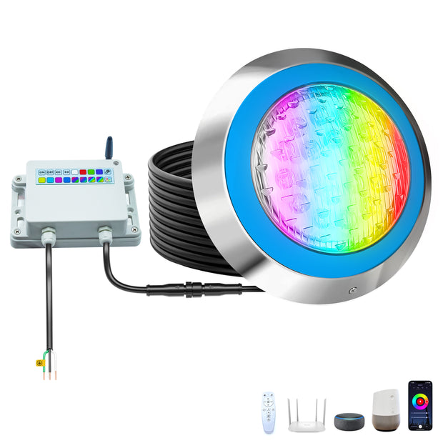 PoolSmart™ RGBCW Wall Mounted Pool Light with Control Kit