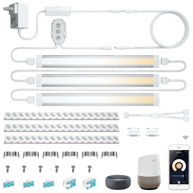 9 in. Works with Alexa Smart LED Under Cabinet Lighting Kit, Adjustabl
