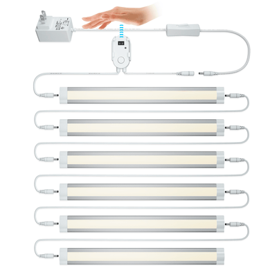 6-Bars 12" Warm White 2700K CabiSensor Lights Kit - LAMPAOUS  |  Make Light Smart
